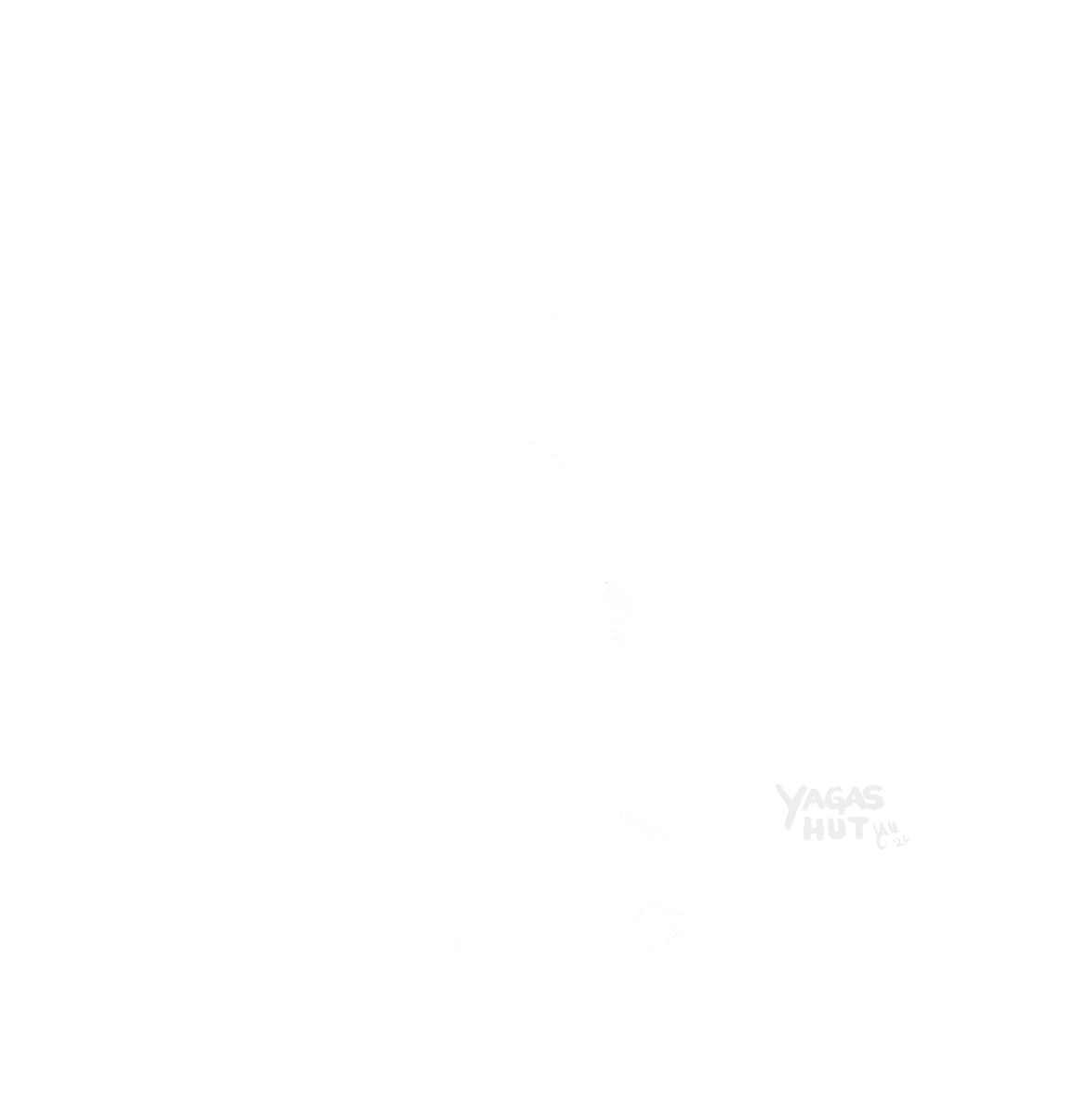 Line illustration of a church bell said to turn the storm away.