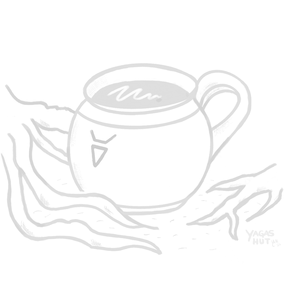 Cup of milk by the roots